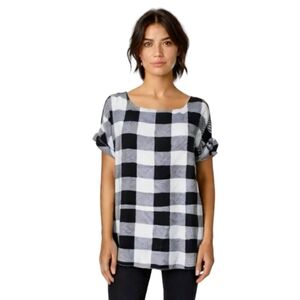 Rock and‎ Republic Womens Cuffed Sleeve Strappy Back Pullover Top Blouse Size L